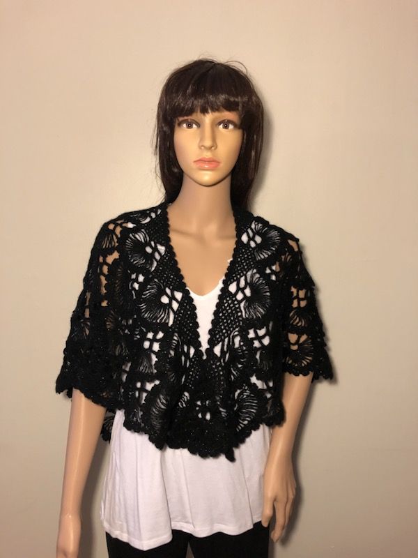 Black wool shawl