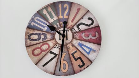 FirsTime® Vintage Plates Wall Clock, 15 1/2" x 1 1/2", Multicolor