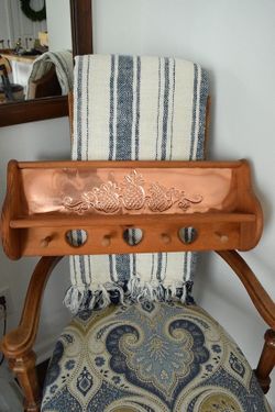 Vintage wood shelf with Copper punch