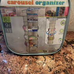 Children’s closet carousel organizer spins 360 Around 