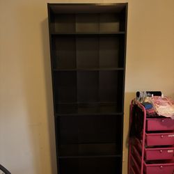 black wood 5 tier bookshelf 