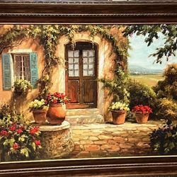 Picture Painting Framed Wall Art Large Italy Tuscany
