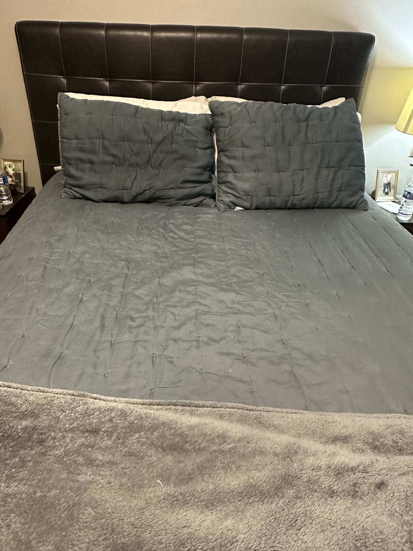 Gently Used Queen Bed with Mattress, Headboard & Twin Box Springs for easy move in!