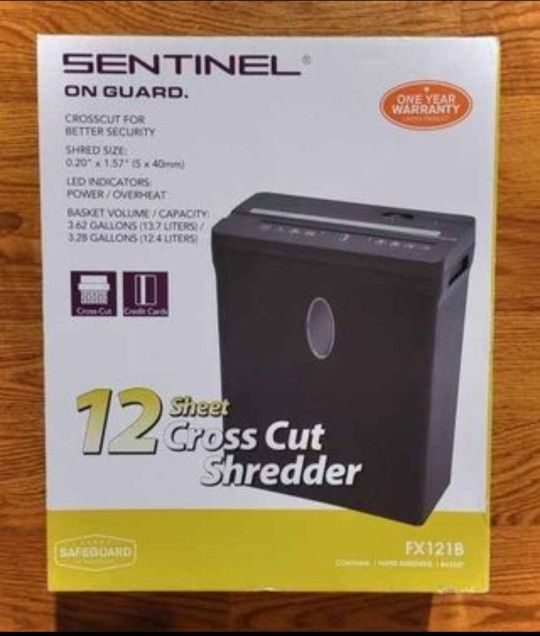 Sentinel On Guard FX121B 12-Sheet Crosscut Shredder