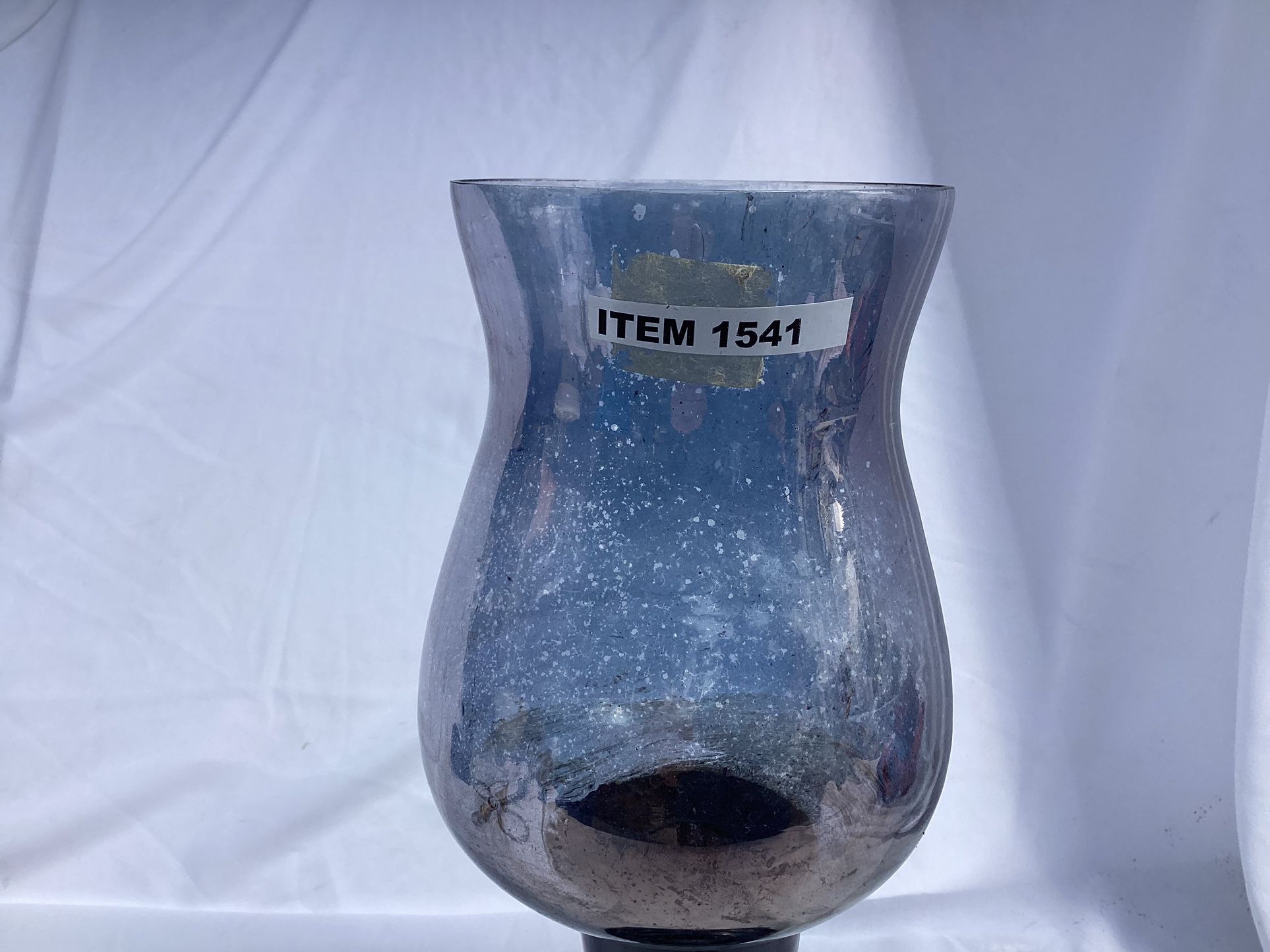 1541 Black Smoke Hurricane Glass Candle Holder