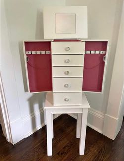 Powell Jasmine White Jewelry Armoire