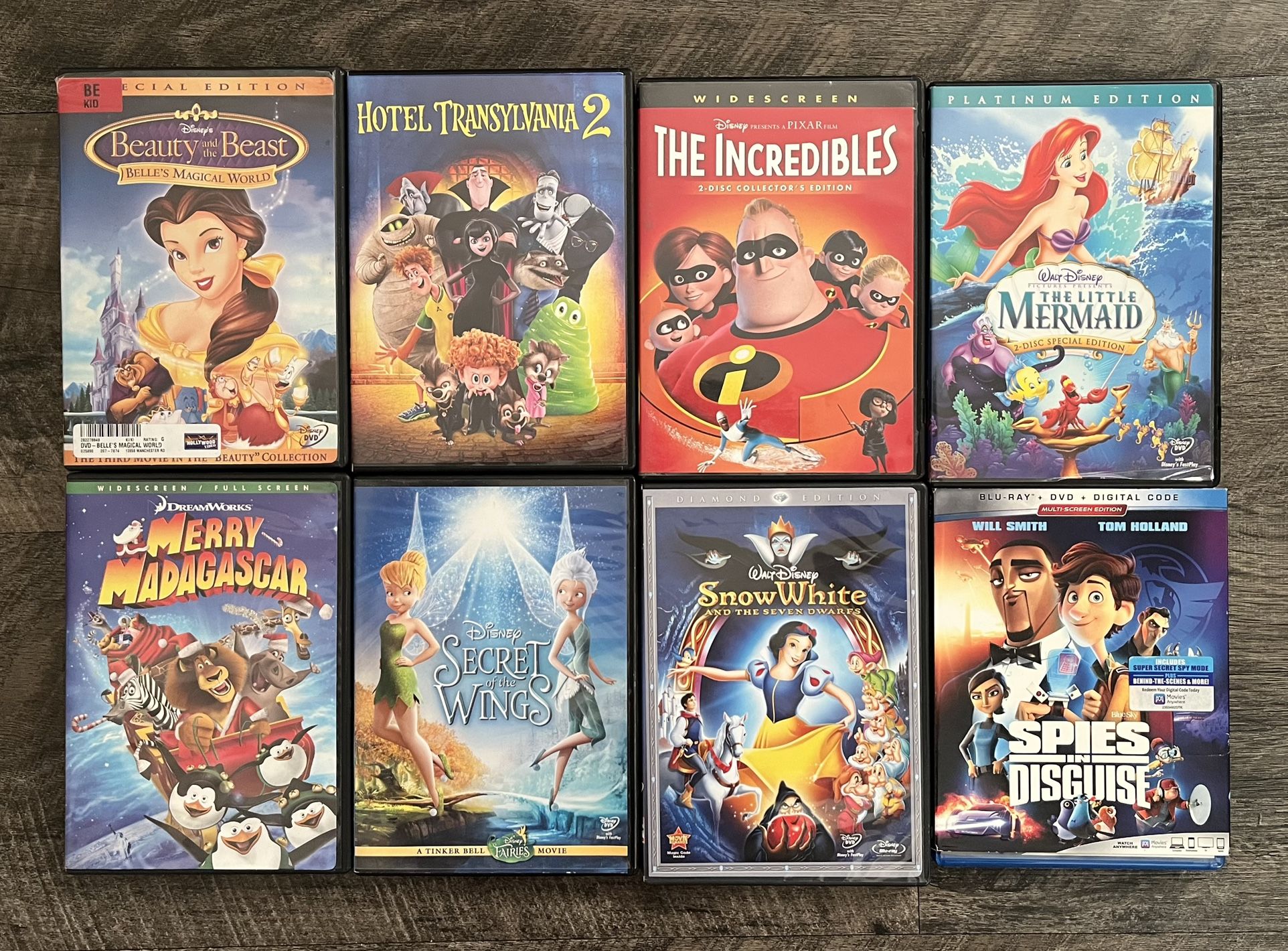 Disney Animated Movies DVD Lot (Lot of 8 Movies)