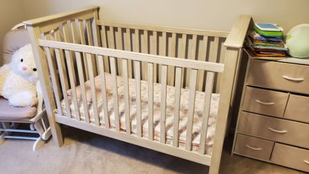 All wood white pottery barn crib