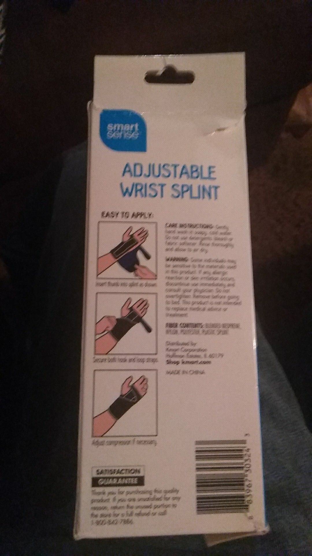 Smartsense adjustable wrist splint
