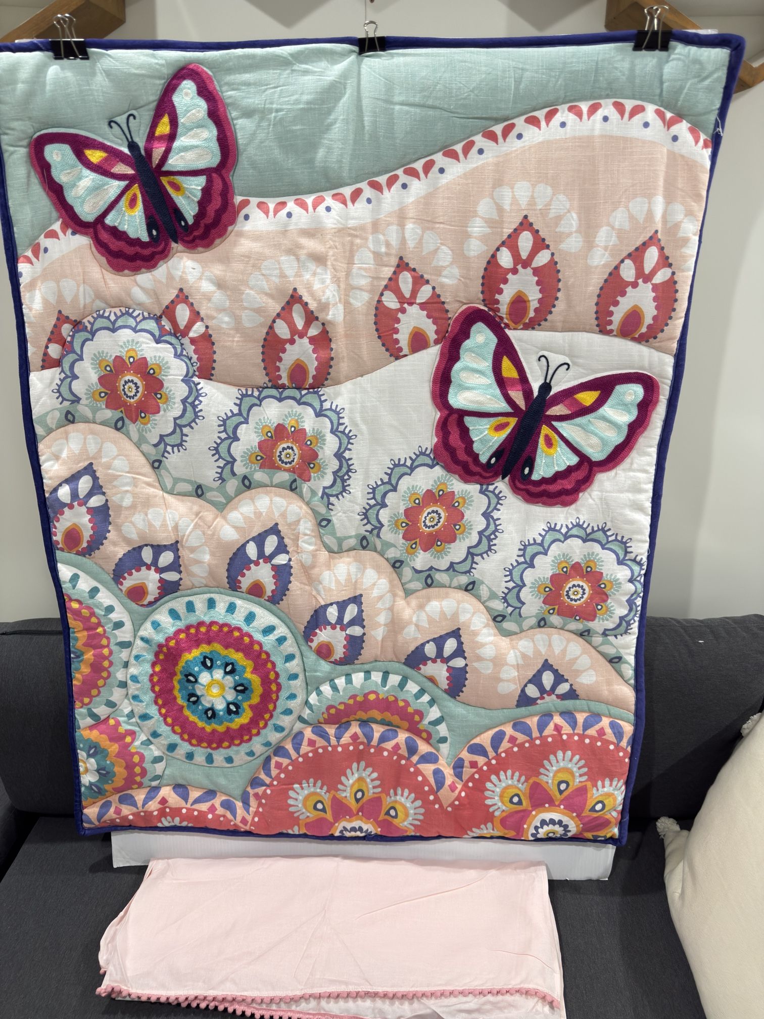 Bohemian Mandala  Baby Girl Crib Bedding Set 2 Piece Rare