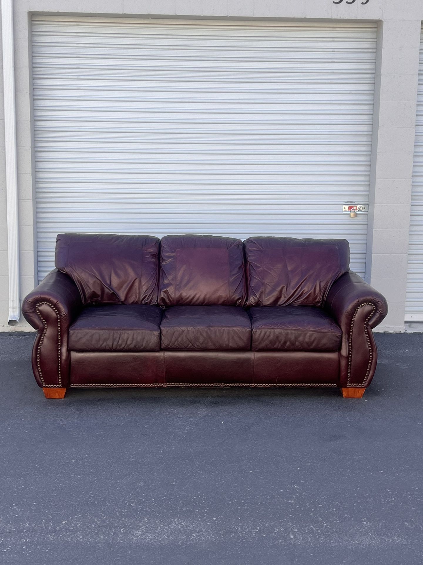 Burgundy Leather Couch