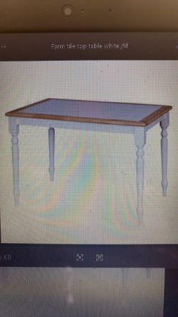 White tile top table and 4 chairs