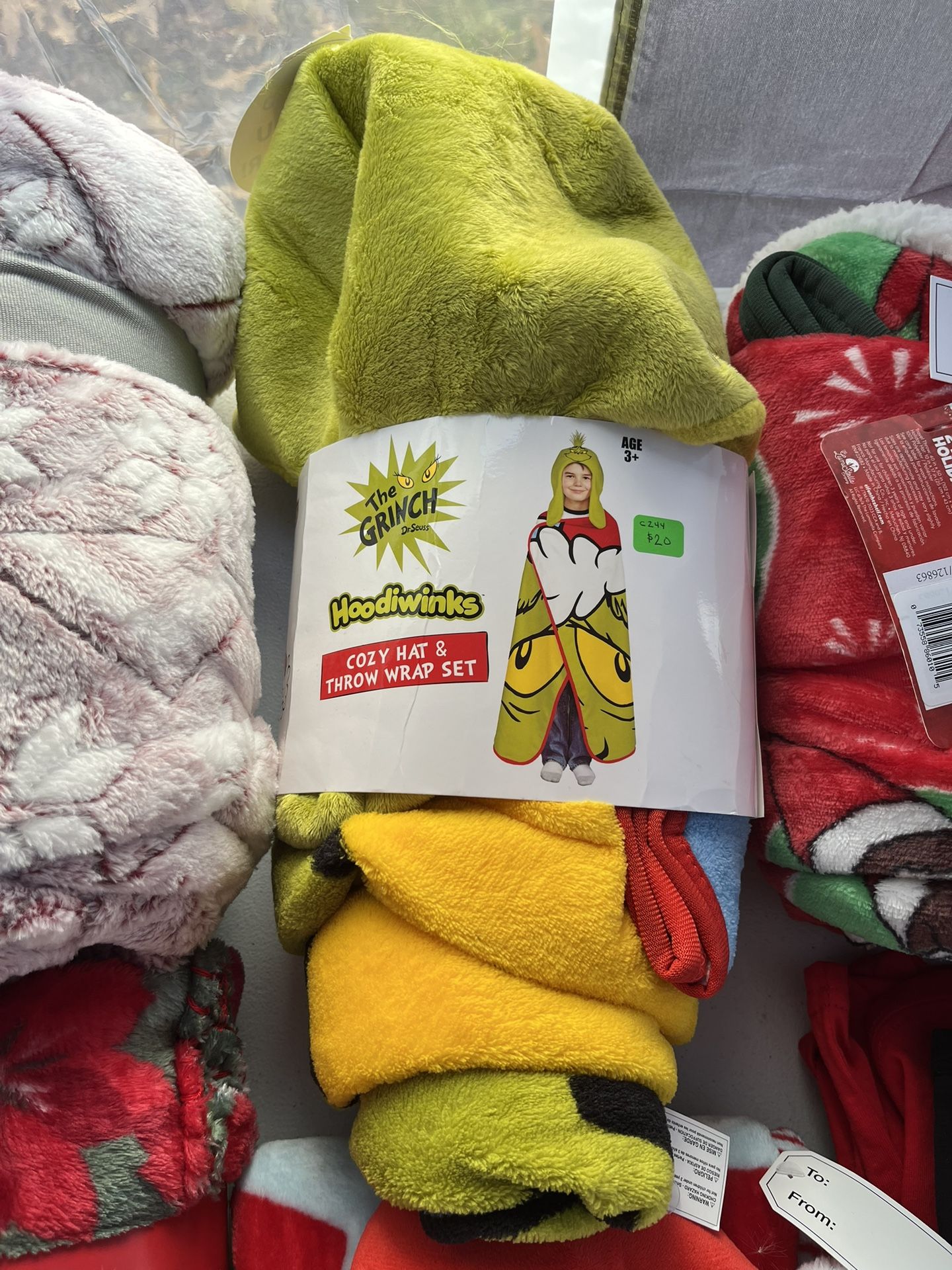 Christmas Grinch Hooded Throw