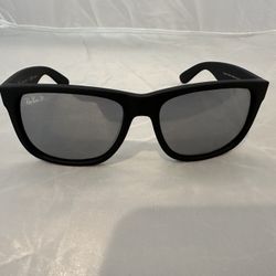 RB Justin Polarized Matte Black Sunglasses - Silver Lens