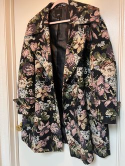 Women’s Black Floral Oversized Coat From LONDON!! 