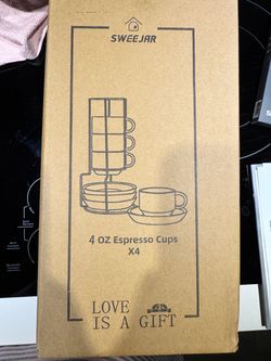 Brand New Sweejar 4 oz Espresso Cup Set w/ Stand – $22 OBO