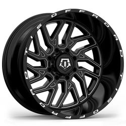TIS OFF ROAD BLACK MILLED 20X10/ 20X12/22X12/24X12/24X14.5 Lugs / 6 Lugs / 8 Lugs (According to Vehicle)CHECK PRICE