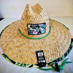 Woman's Straw Hat New With Tag Heavy Straw