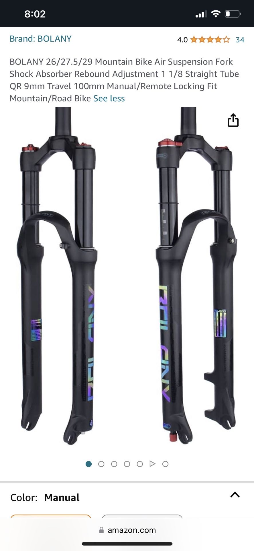 BOLANY 29 Mountain Bike Air Suspension Fork Shock Absorber Rebound Adjustment Manual Lock for