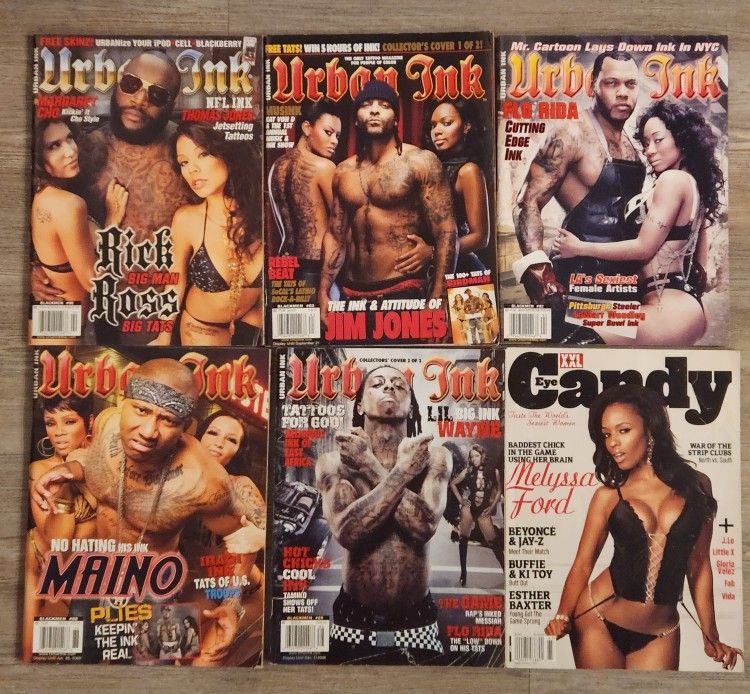 Urban Ink & Eye Candy Magazine Lot of 6 Early 2000s YK2 Lil Wayne Rick Ross RARE