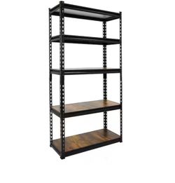 KING'S RACK Black 5-Tier Boltless Tier Height Adjustable Steel Garage Storage Rack Shelving Units (34 in W x 14 in D x 72 in H
