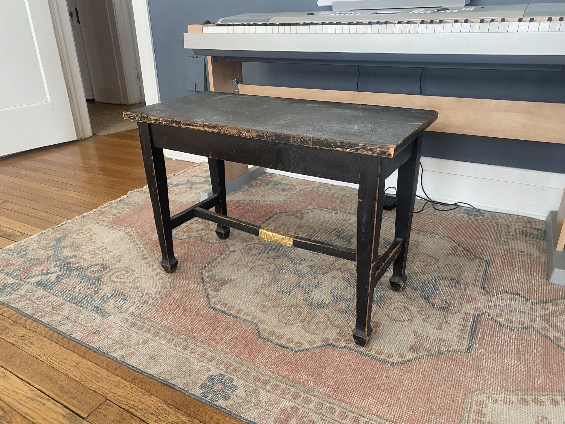 Black Piano Bench
