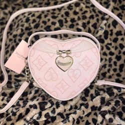 Juicy Couture Precious Moments Pink Heart Purse Bag Crossbody
