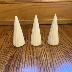 Set of 3 Target Bullseye Miniature White Ceramic Trees