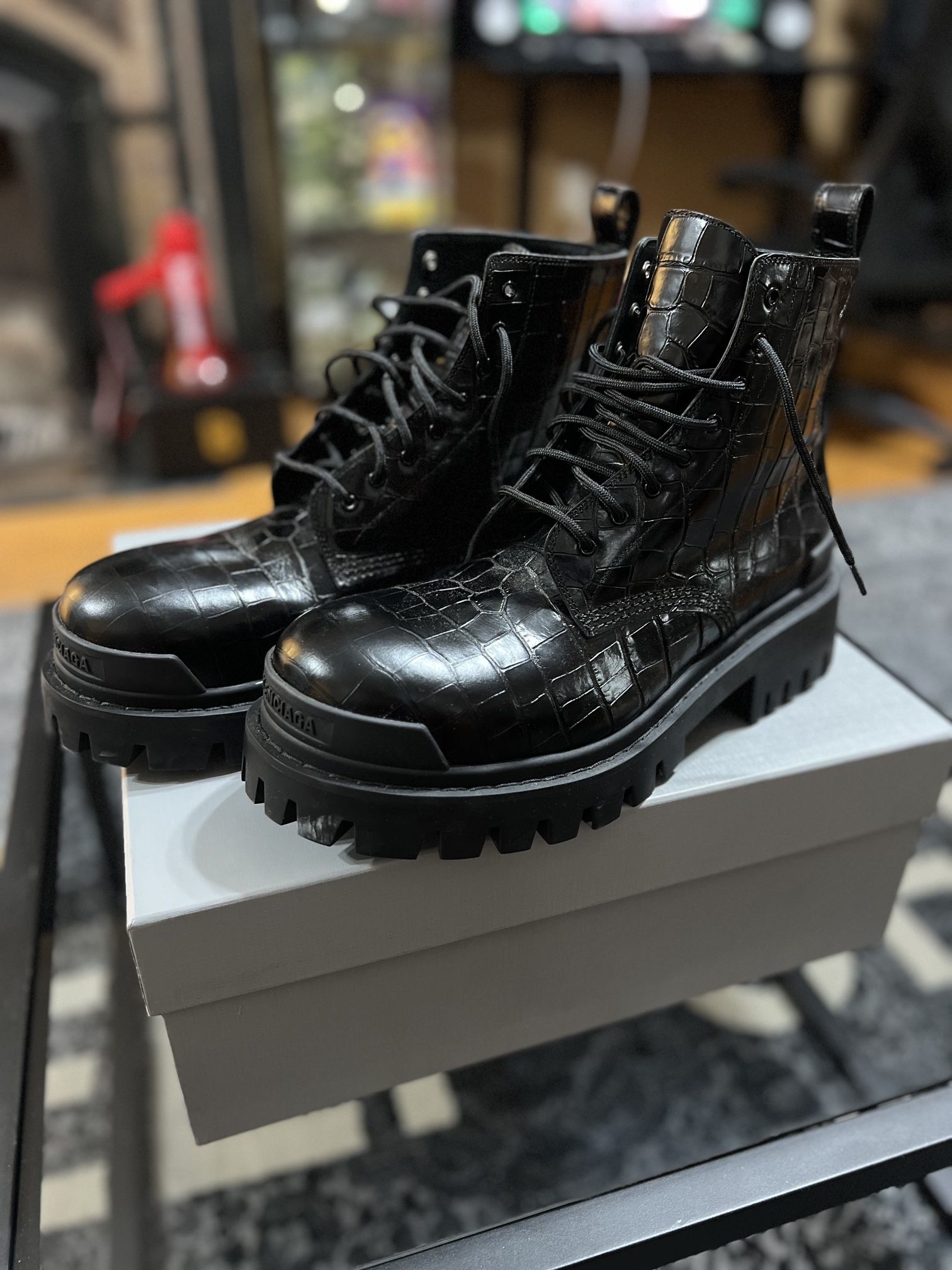 Balenciaga Big Stepper Croc Boots Eu44