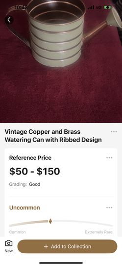 Vintage Copper And Brass watering Can With Ribbed Design