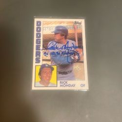 Rick Monday Signed Card