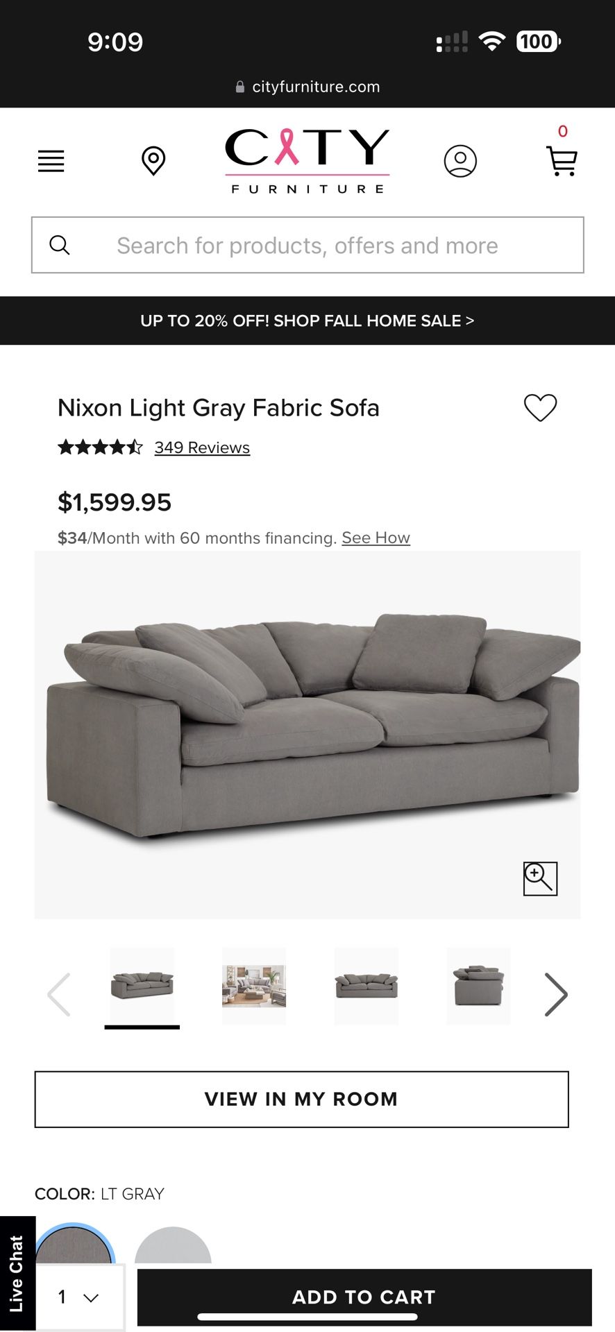 City Furniture Cloud Couch - Nixon