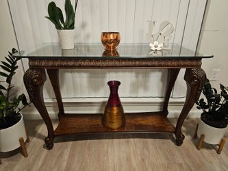 Beautiful Glass-Top Sofa Table
