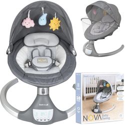 Joolbaby NOVA Baby Swing NEW Edition Bluetooth 5 Speed 0-6M 20lb Gray NEW IN BOX