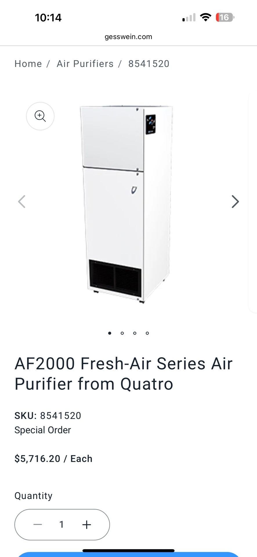 Quatro AF 2000 air purification system