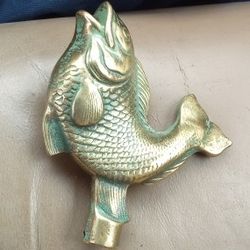 Vintage Solid Brass Koi Water Faucet Handle 