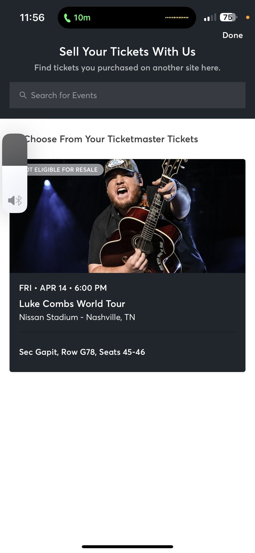Luke Combs Concert Ticket 