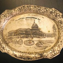 Vintage Occupied Japan Silver Tray Washington DC  