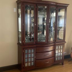 Solid Wood Dining Table Set – Seats 8– Good  Condition