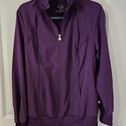 NWT Women’s Cherokee Infinity Zip-up Scrub Jacket Purple