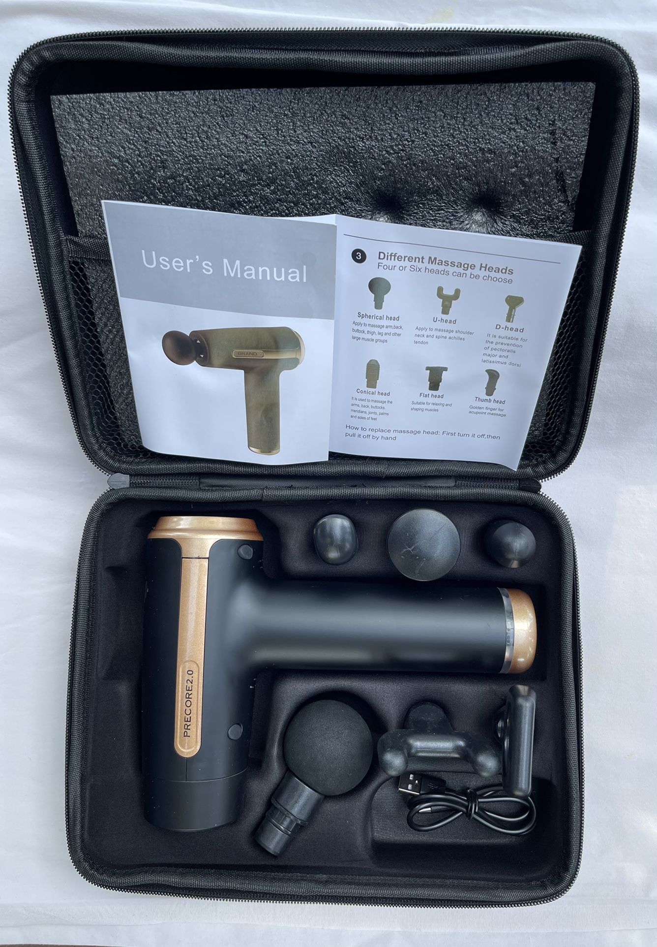 Massage Gun Precore2.0 for Athletes Performance using innovative technology and design features, 20 speed 6 heads body Massage gun percussion massager