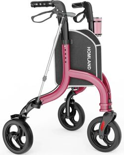 HOMLAND 3 Wheel Walkers for Seniors, Foldable Wheeled Rollator #2666Y UP1