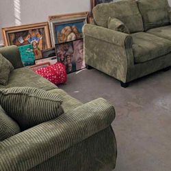 New Sage Corduroy Sofa Couch and Loveseat! Includes Free Delivery 🚚!