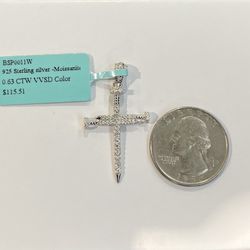 💎 MOISSANITE s925 Sterling Silver Cross Pendant