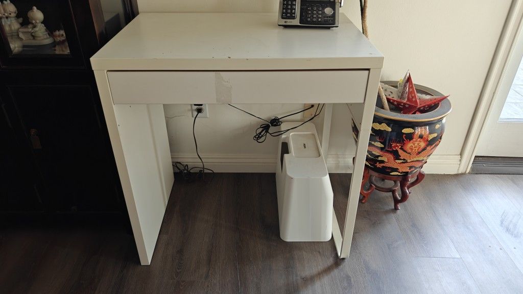 Two White Ikea Desks