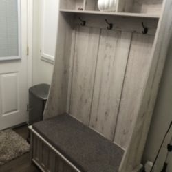 COAT RACK  WITH STORAGE BENCH