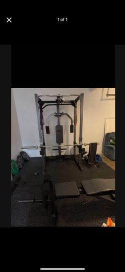 weider squat rack with bench and mats