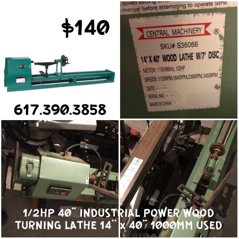 1/2HP 40 INCH INDUSTRIAL POWER WOOD TURNING LATHE 14'' x 40 1000MM