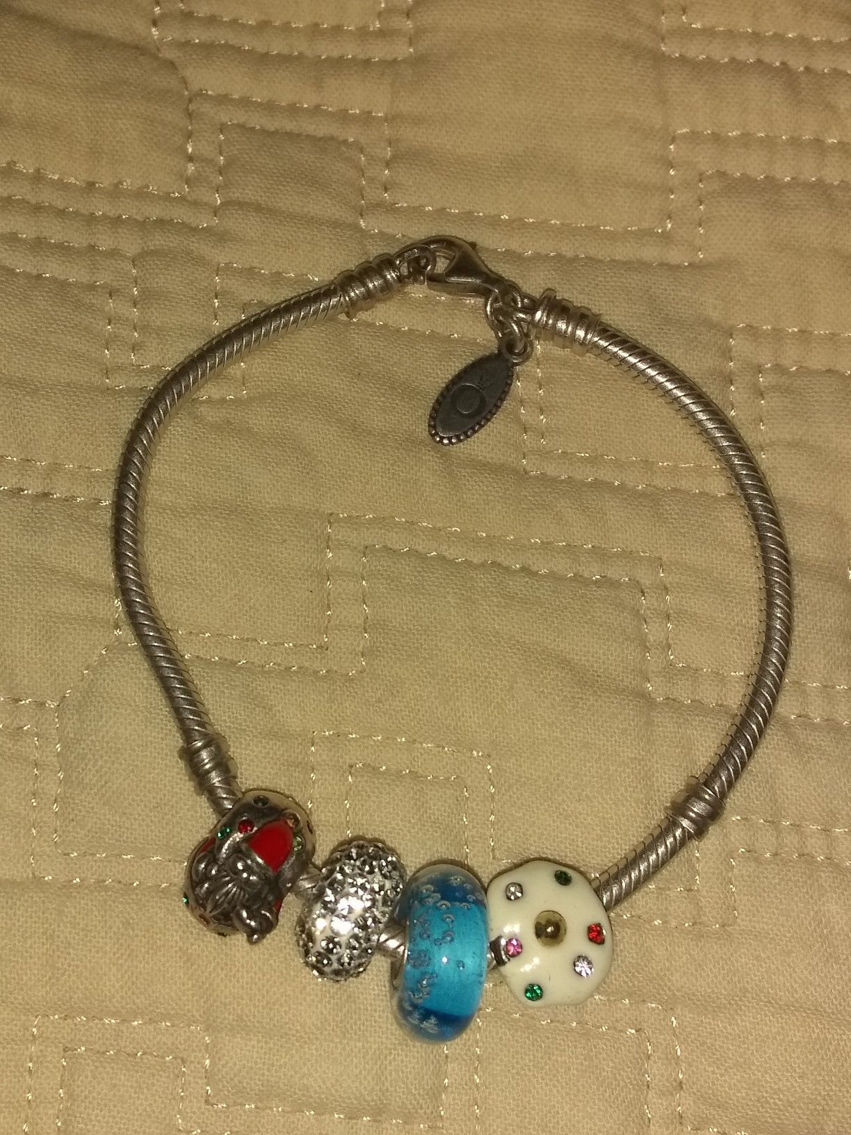 Pandora 925 BRACELET with charms including santa Claus charm