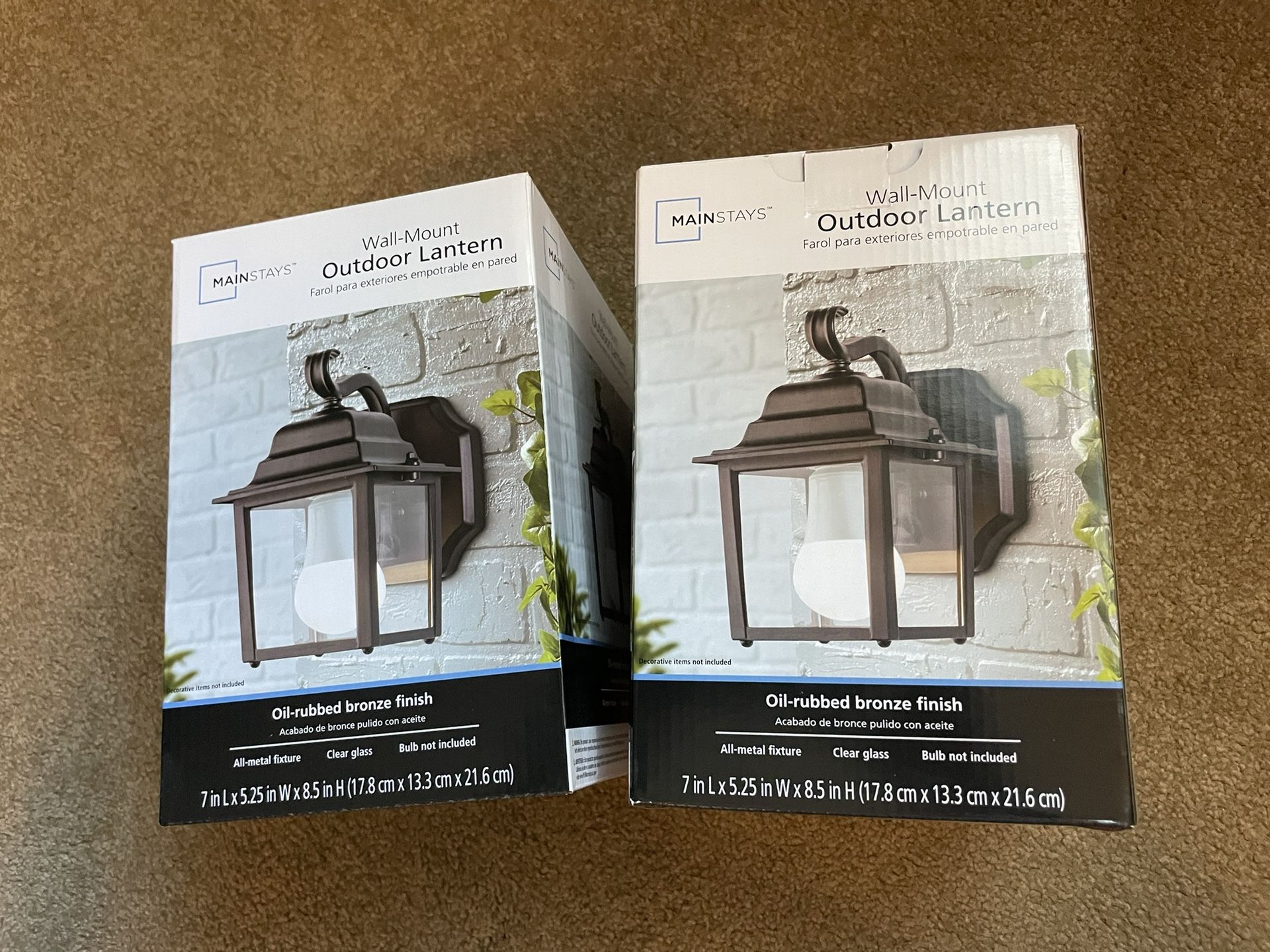Two Mainstays Wall-mount Outdoor Lantern / Porch Light